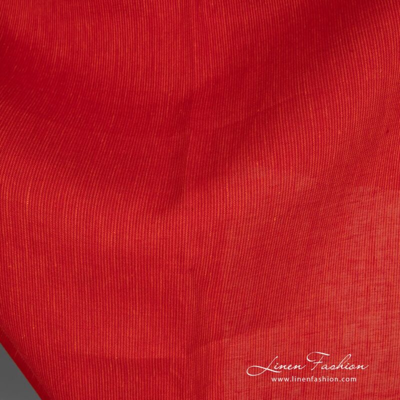 Scarlet red linen fabric