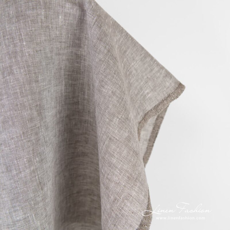 Greyish brown linen fabric ends