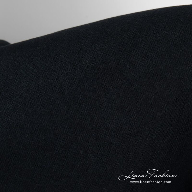 100% linen fabric in dark blue color
