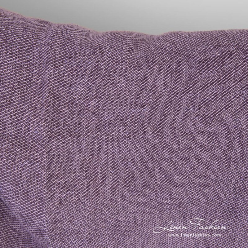 Violet linen fabric in fine delicate design
