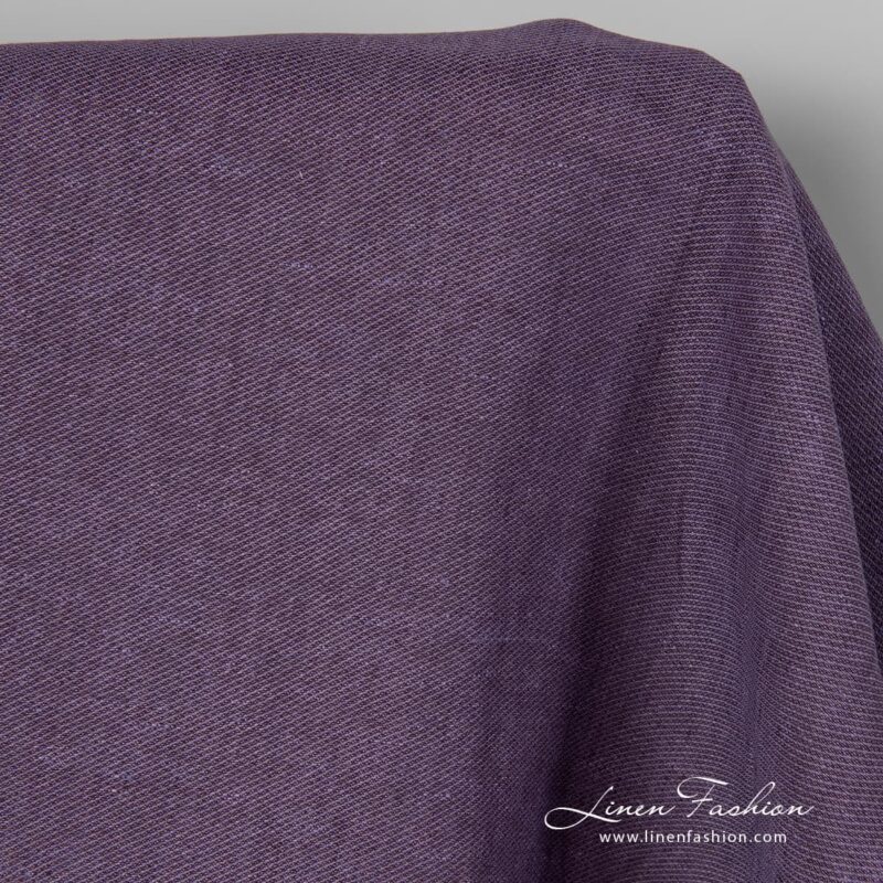 Linen fabric in dark lavender.