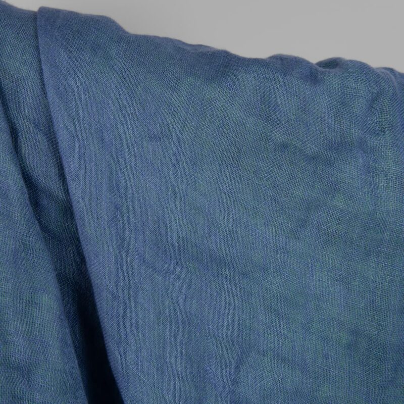 Washed linen fabric blue and green double-sided, 140cm