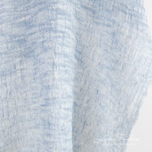 Linen cotton fabric with white stripes