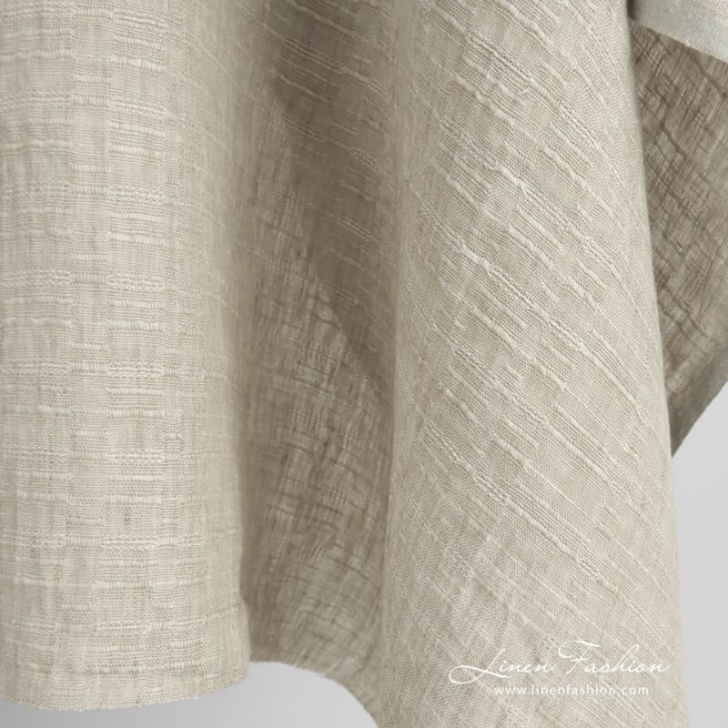 Light brown linen fabric, specially washed