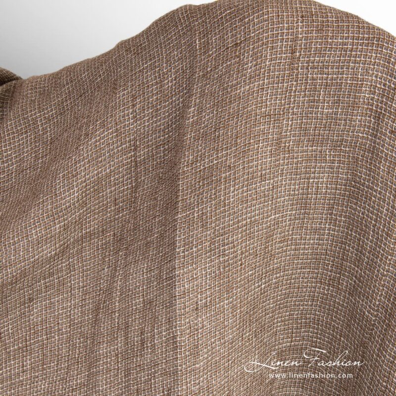 Brown linen fabric, specially washed to increase softness