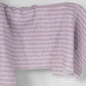 Linen fabric in lavender checks.