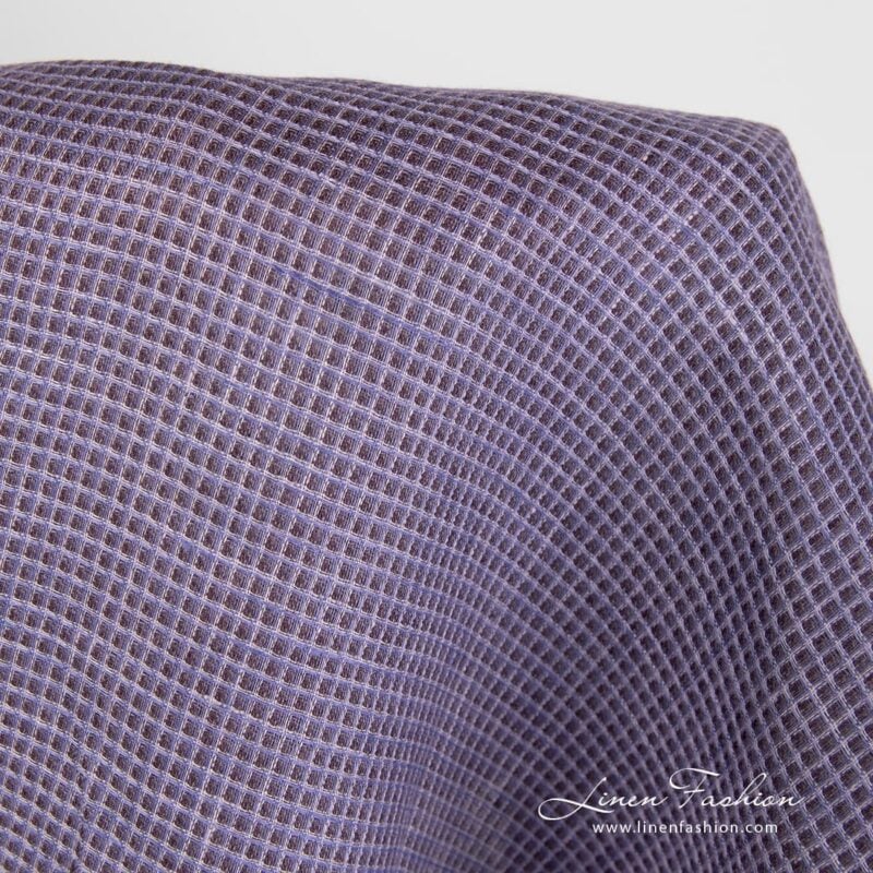 Checked 100% linen fabric.