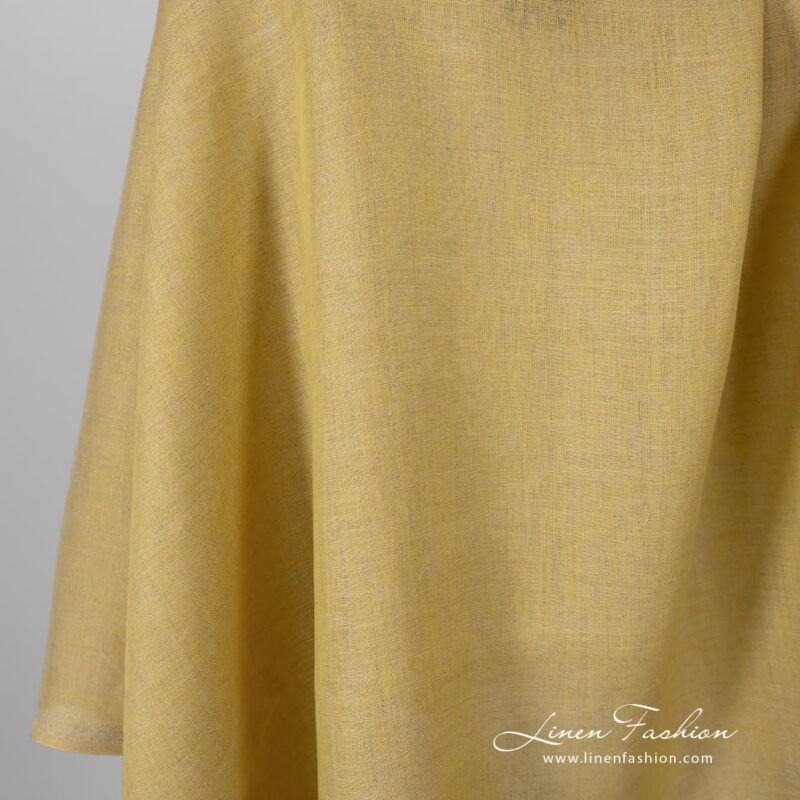 100% linen fabric in yellow colour.