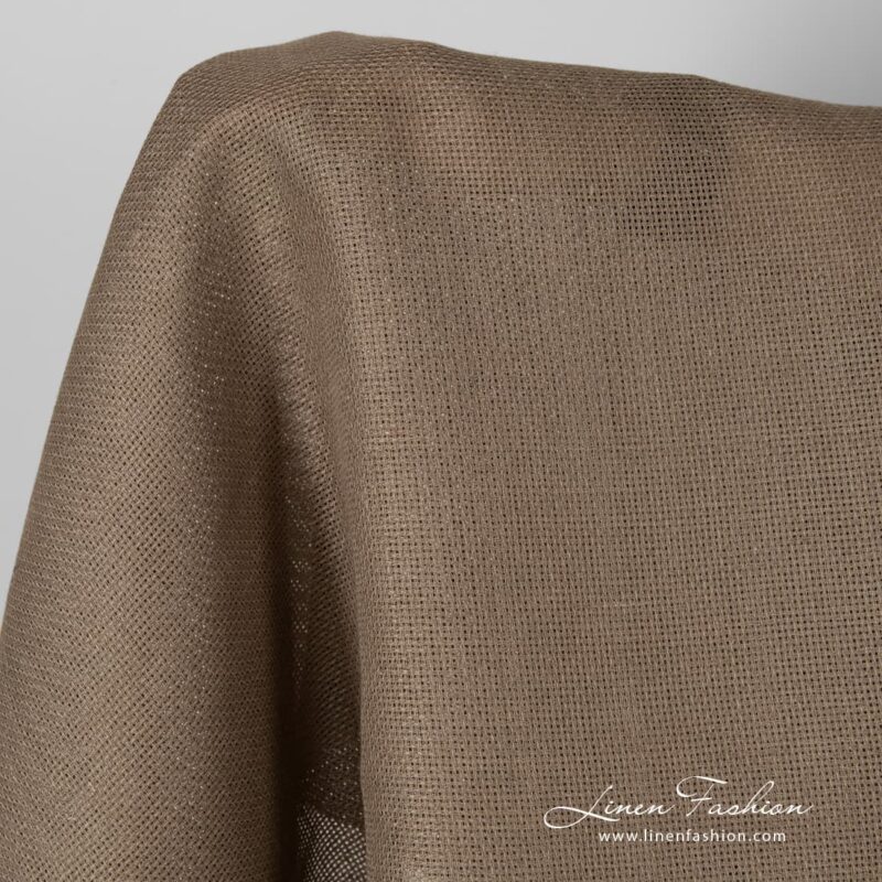 Brownish grey linen fabric.