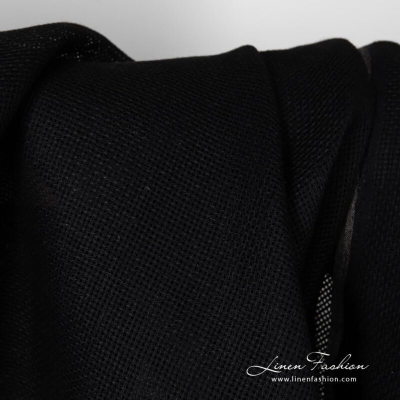 Black canvas linen fabric.