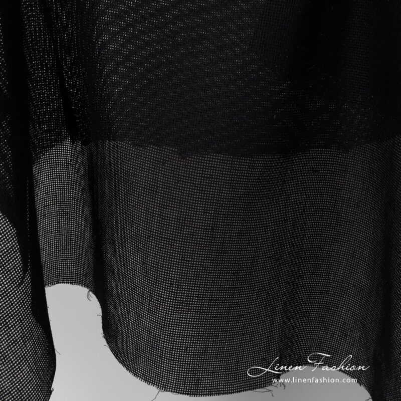 Black dyed 100% linen fabric.