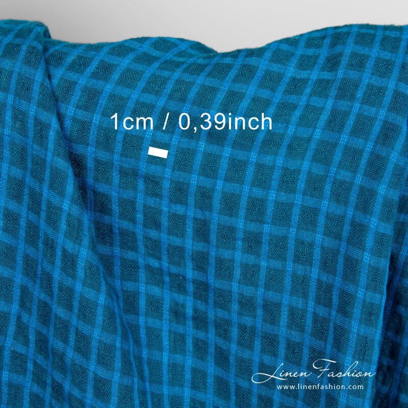 Linen fabric in transparent checks, perfect for clothes and home textile