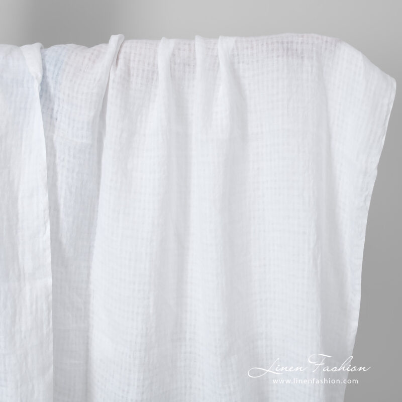 white linen transparent checks, washed.
