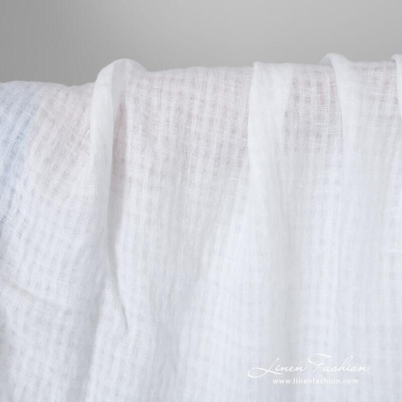 white linen transparent checks, open weave.