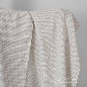 beige checks transparent linen, washed.