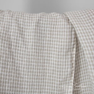 beige checks transparent linen, leight weight.