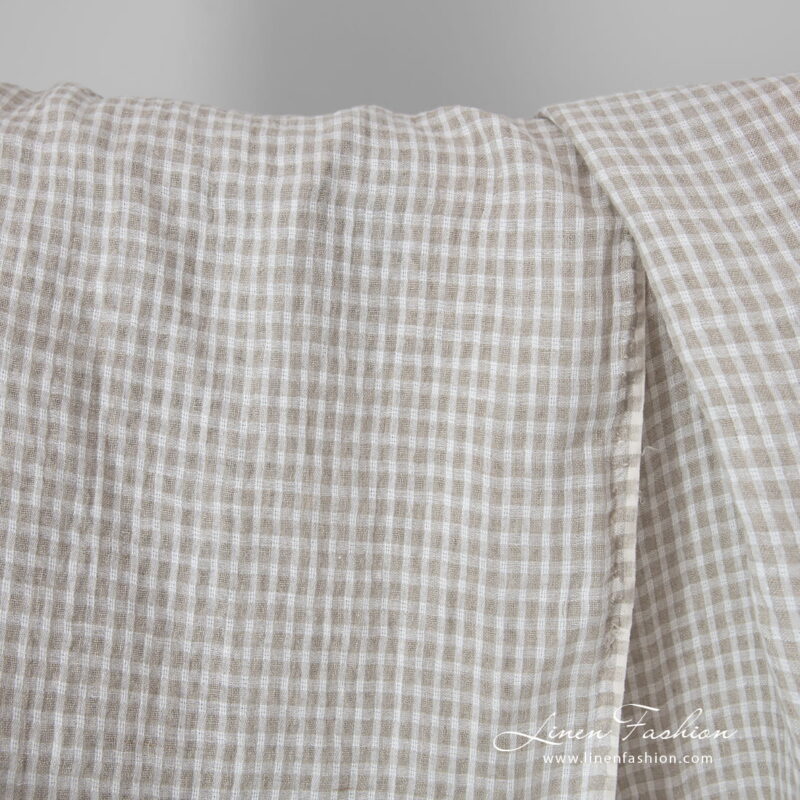 beige checks transparent linen, leight weight.