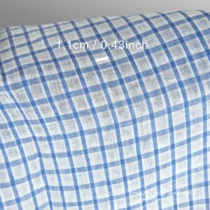Linen fabric with checks, 150cm width