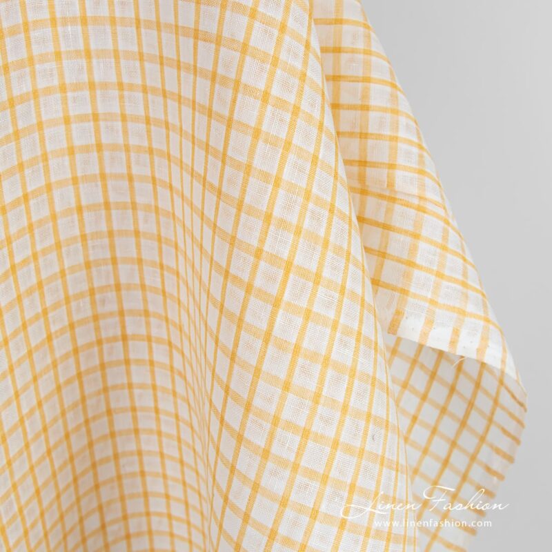 Linen fabric in checks