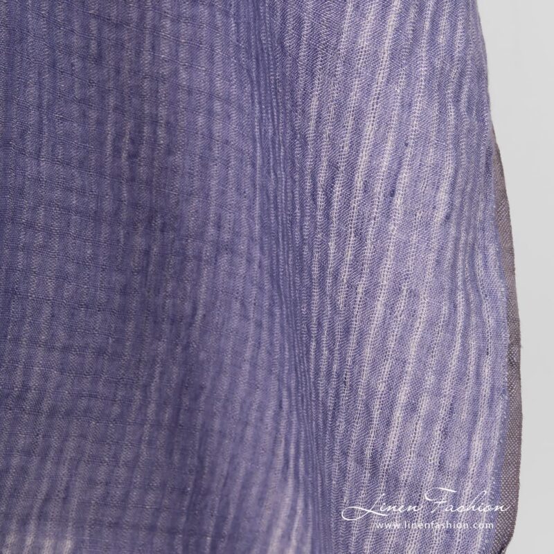 Violet openweave linen fabric in transparent checks