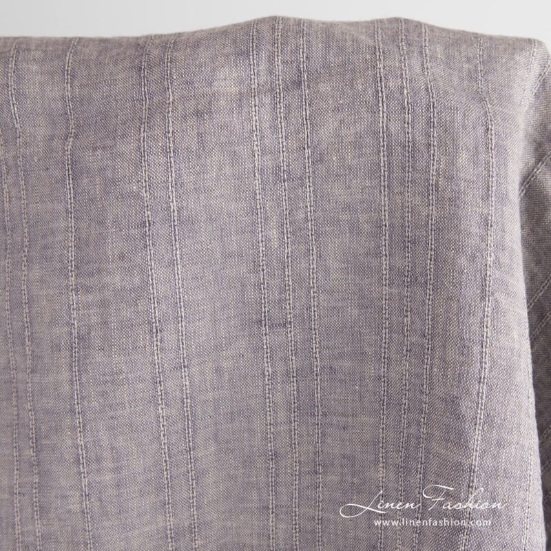Linen fabric with vertical stripes