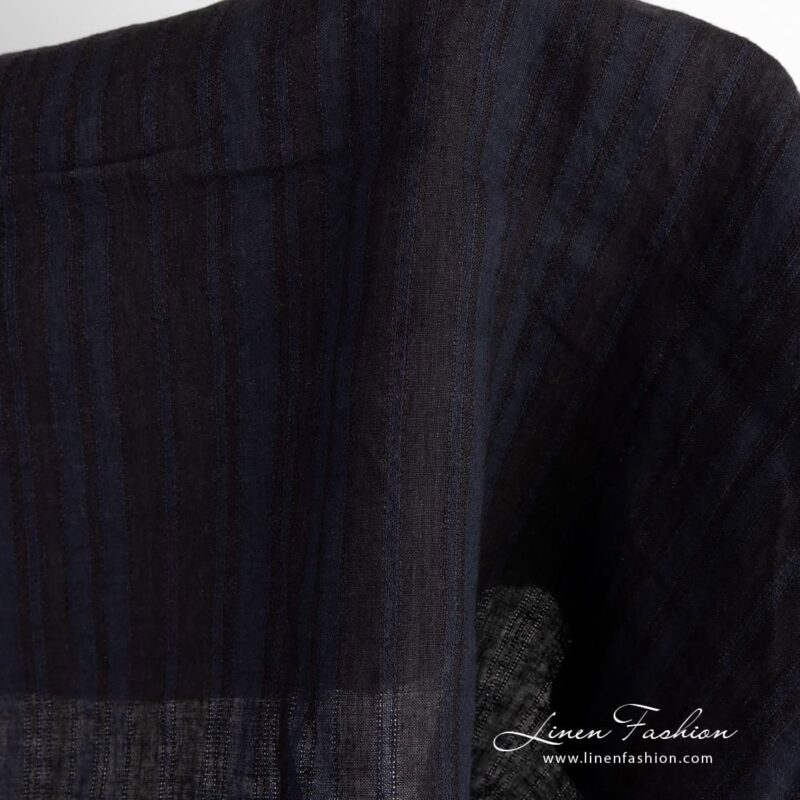 Linen fabric in openweave stripes