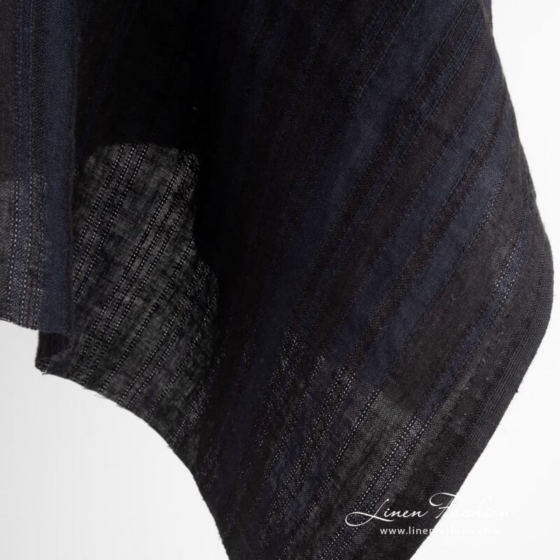 Linen fabric in dense stripes