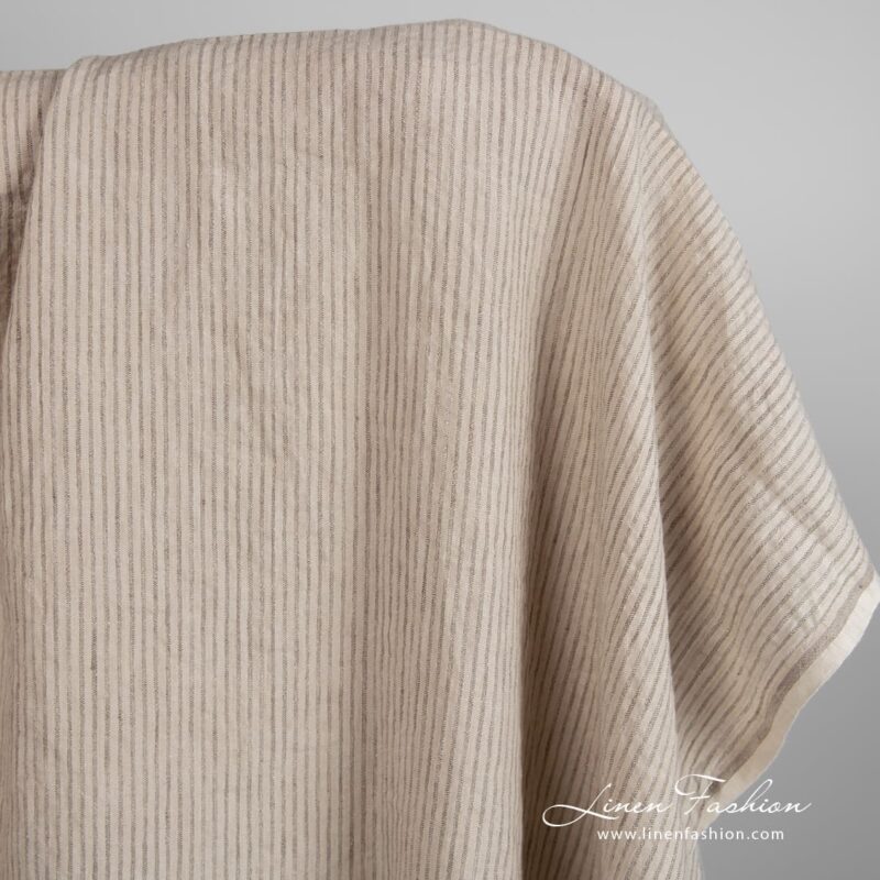 Linen fabric in light cocoa color, specially washed to increase softness
