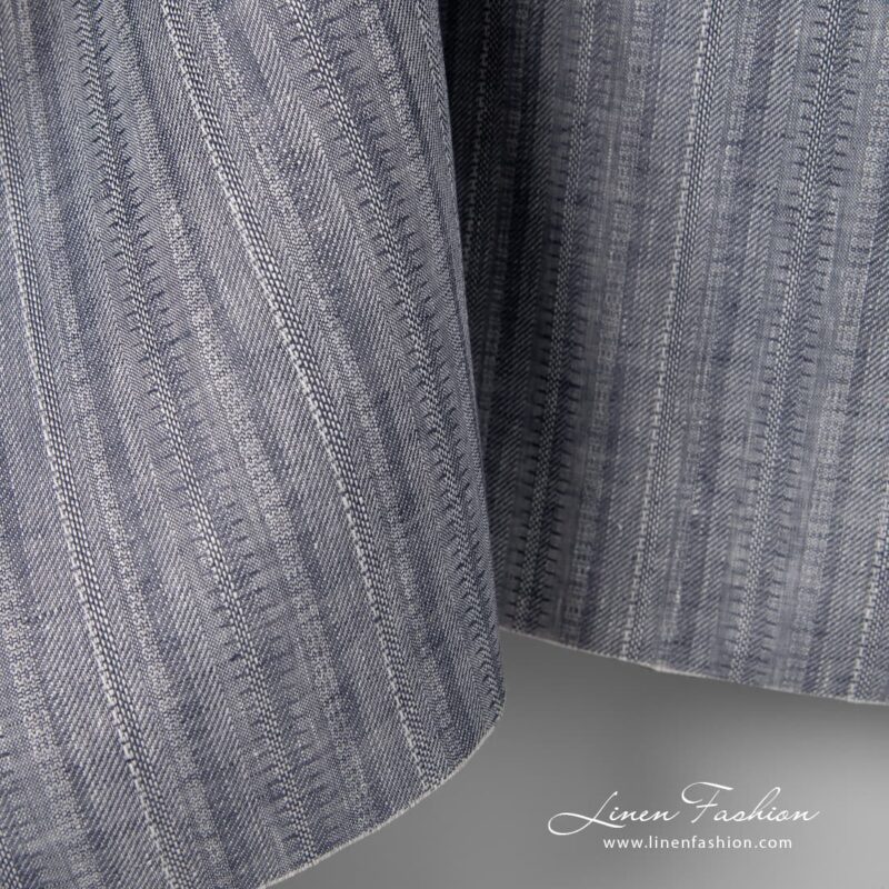 Blue grey coloured linen fabric.