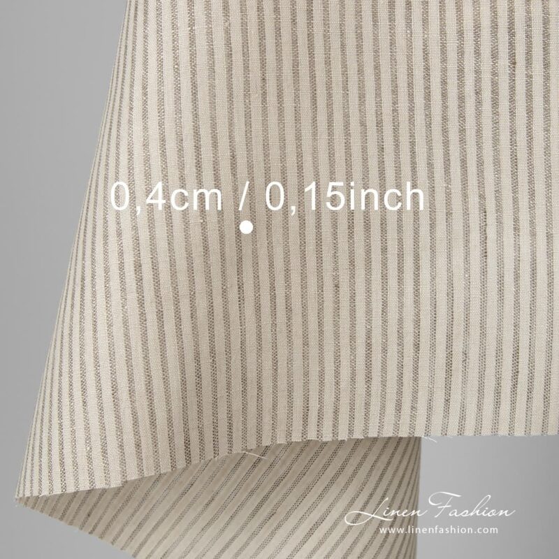 100% linen fabric in beige color.