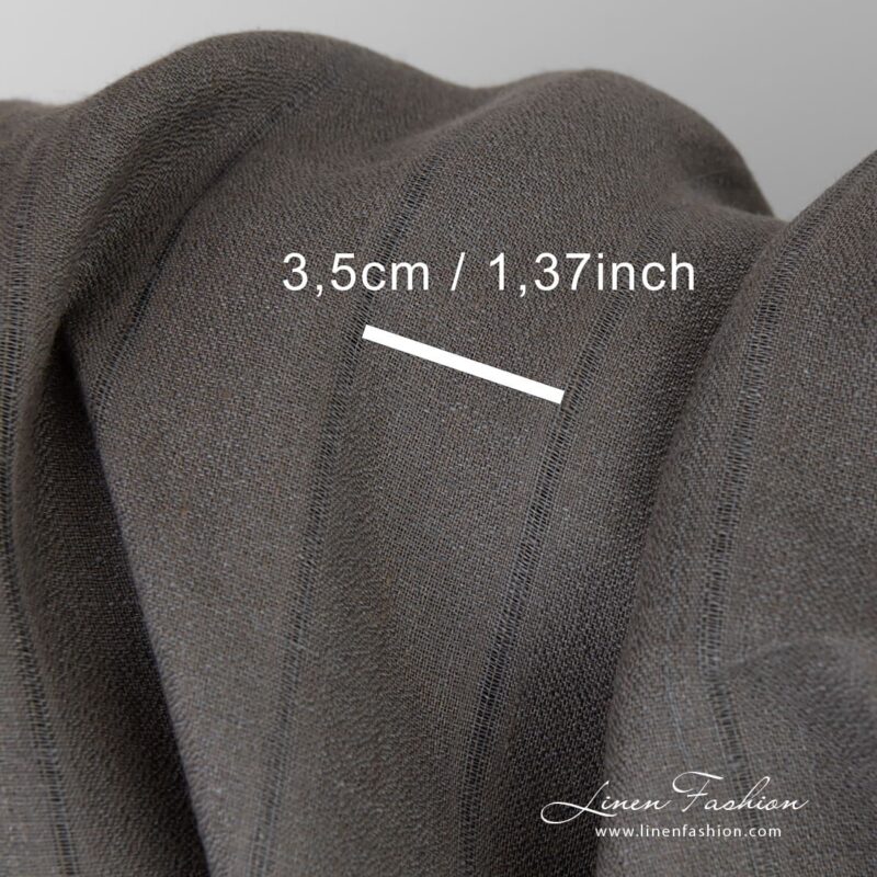 Linen fabric woven in grey and brown yarns