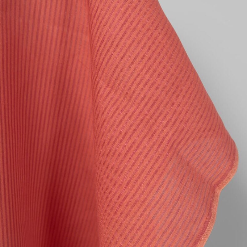 Linen fabric in coral and pink stripes product photo