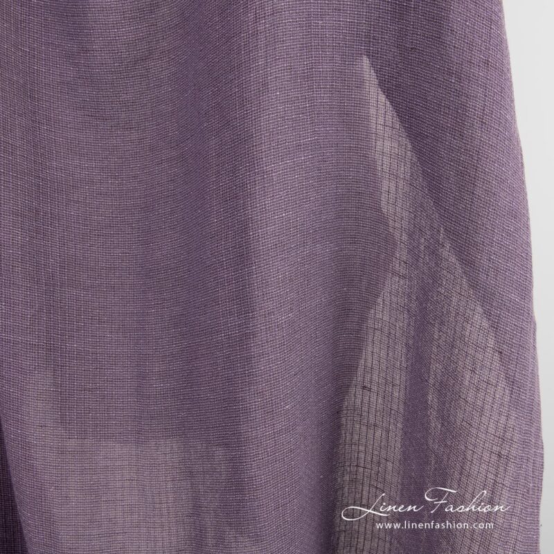 Violet linen cotton fabric in gauze