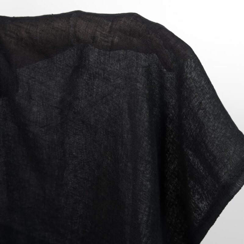 linen gauze washed black fabric 150cm