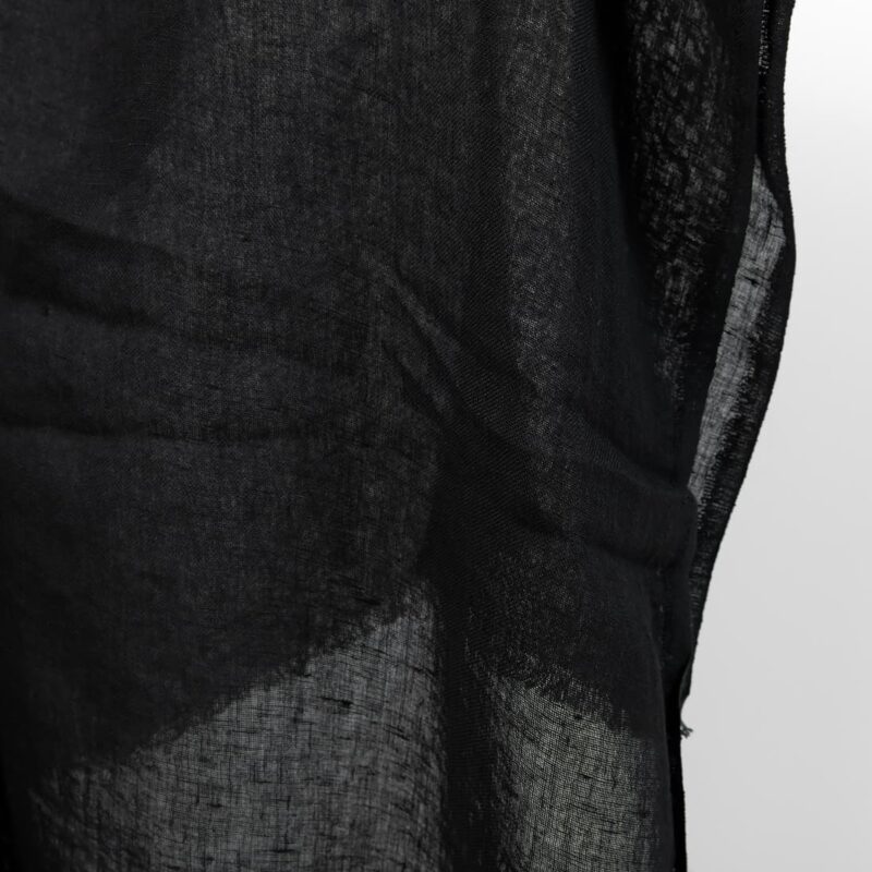 linen gauze washed black fabric light