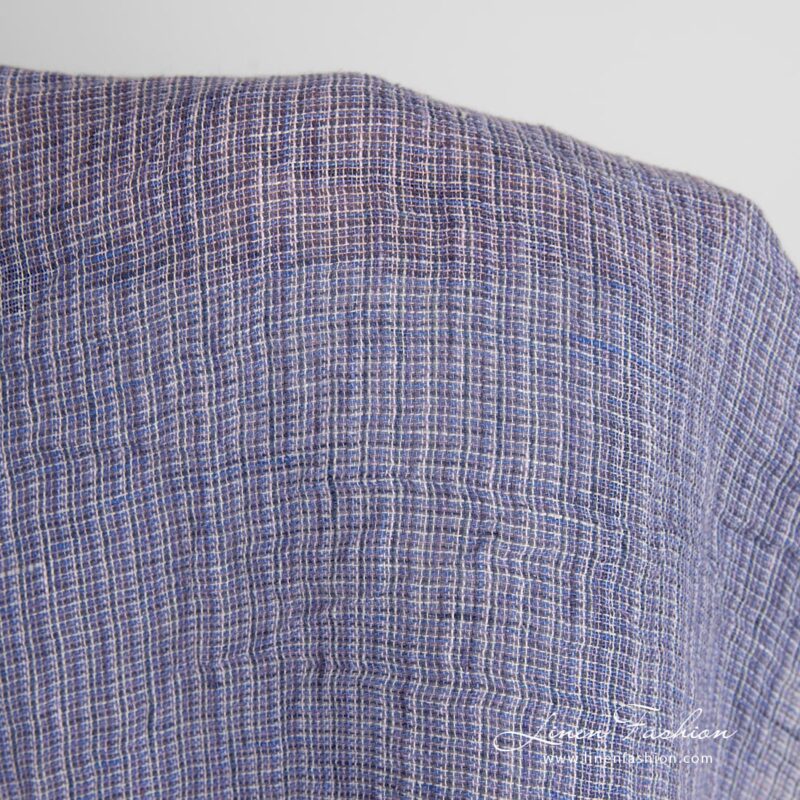 Violet linen fabric in gauze