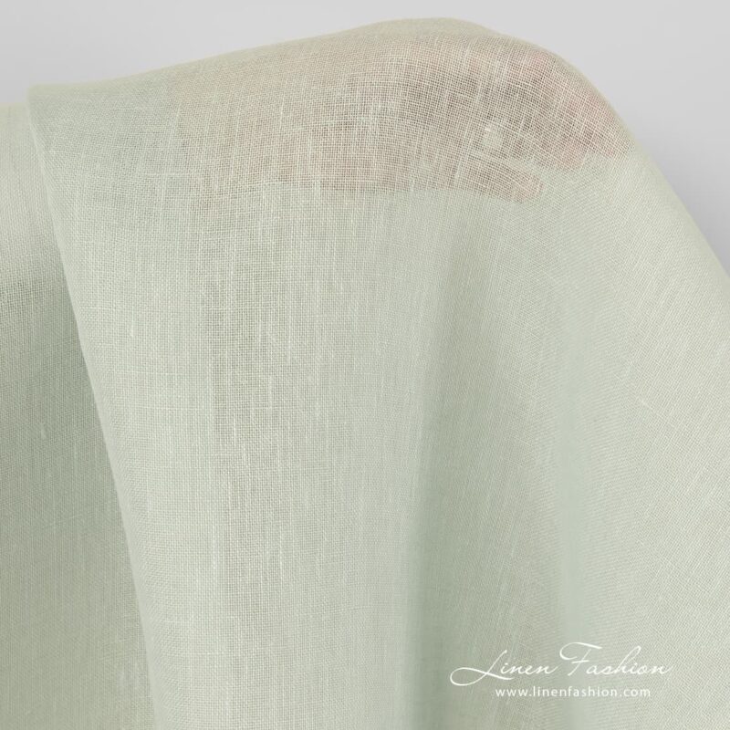 Linen fabric in pale green.