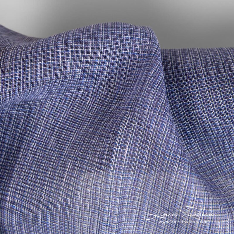 Haze linen fabric in checks