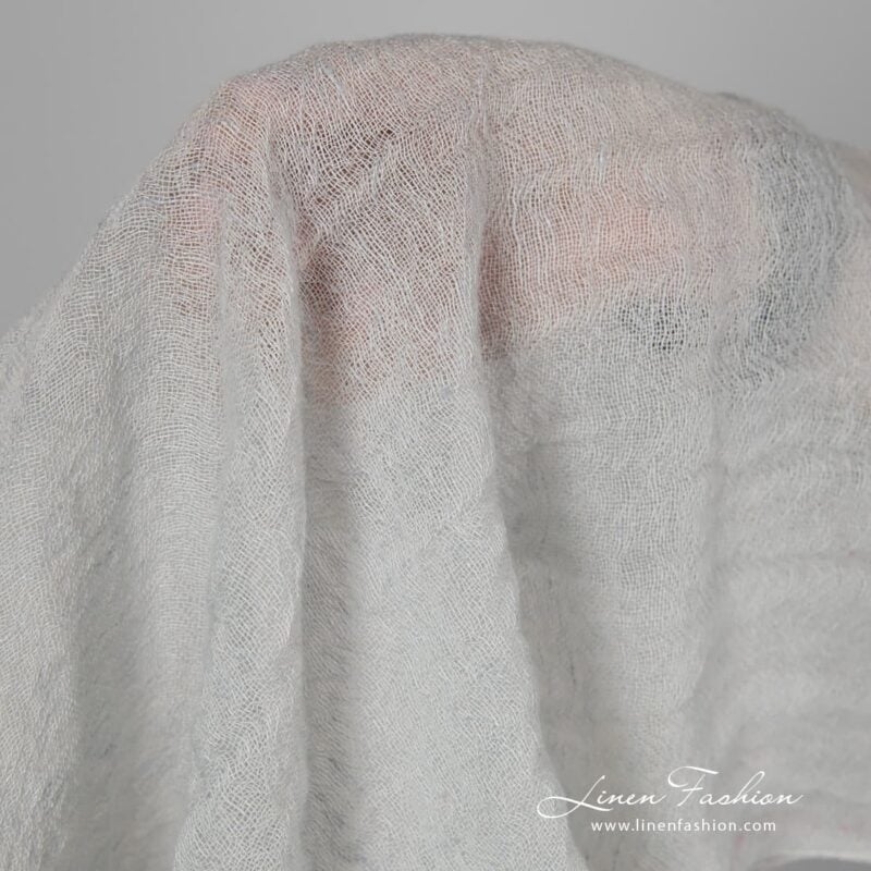 Pale green linen wool fabric.
