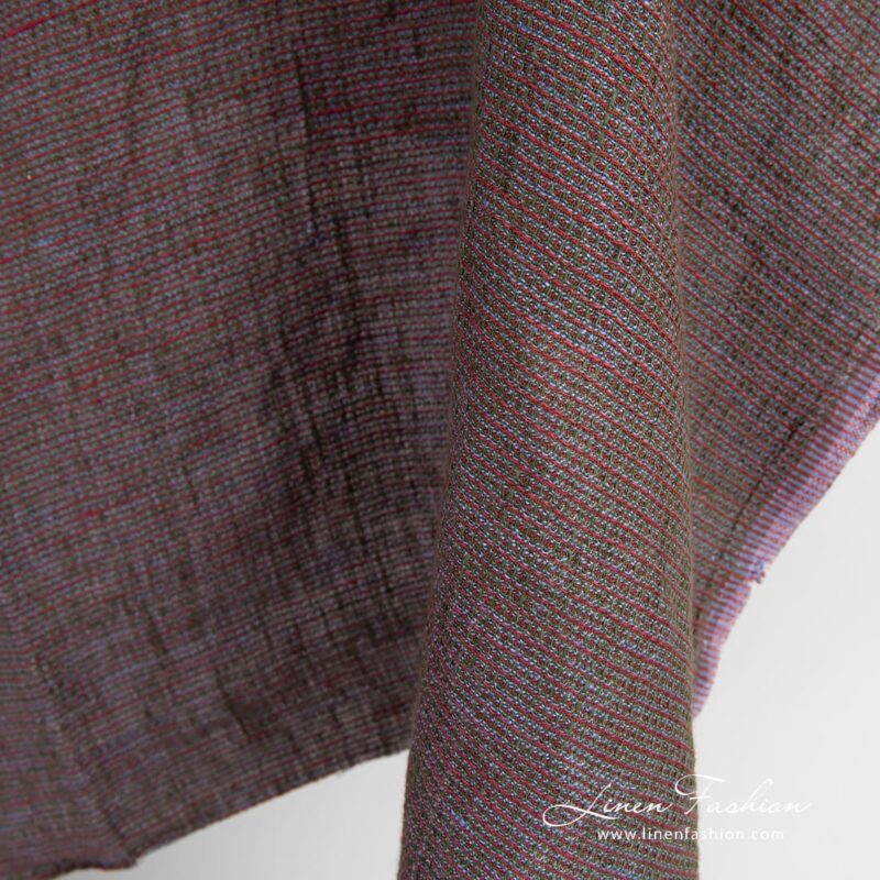 Multicolored linen fabric, washed