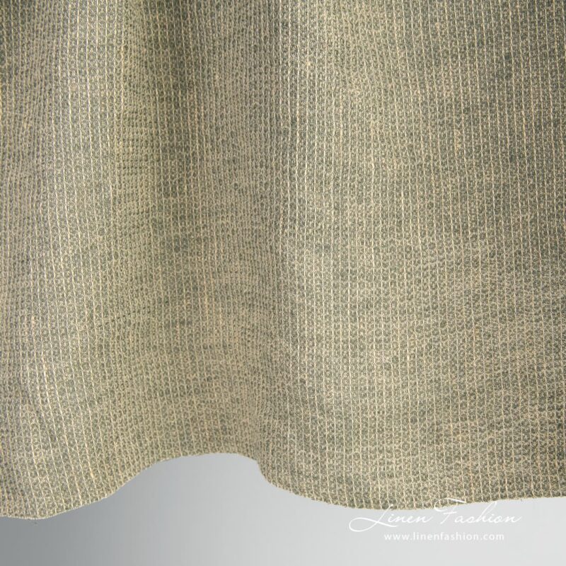 Yellow linen fabric in "waffle" check pattern