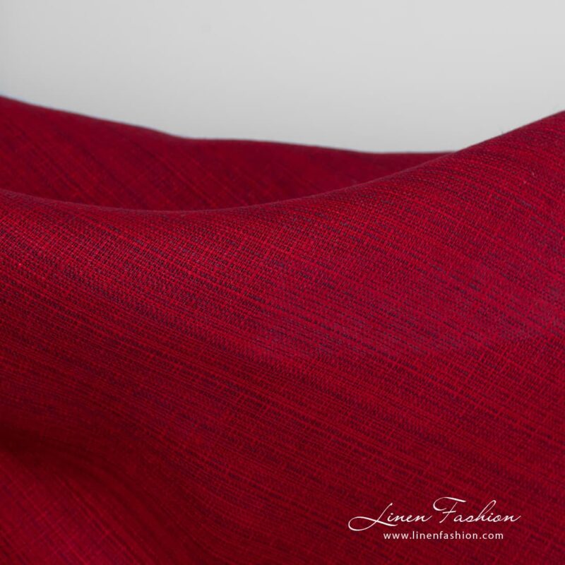 Red dyed linen fabric.