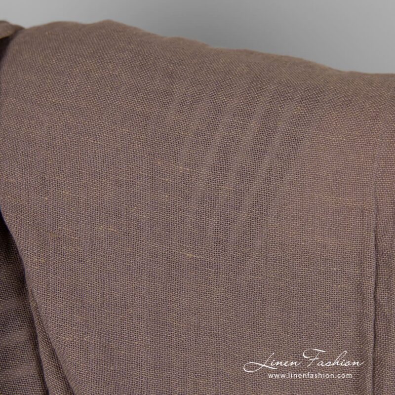 Linen cotton fabric in grey violet melange
