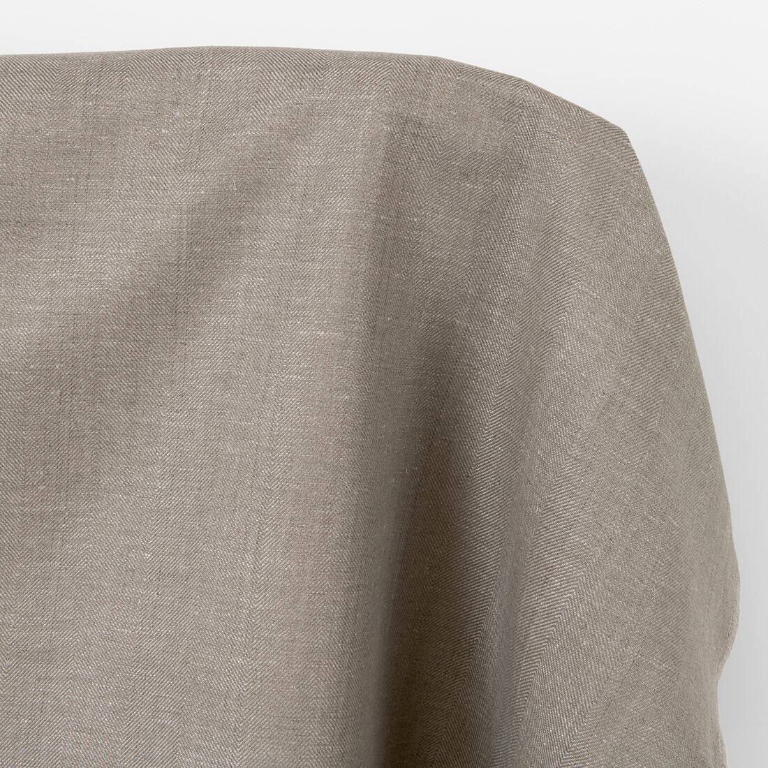 Leinen-Baumwoll-Gewebe dunkelbeige und ungefärbt Fischgrät 2 Linen cotton fabric dark beige and undyed herringbone, medium weight