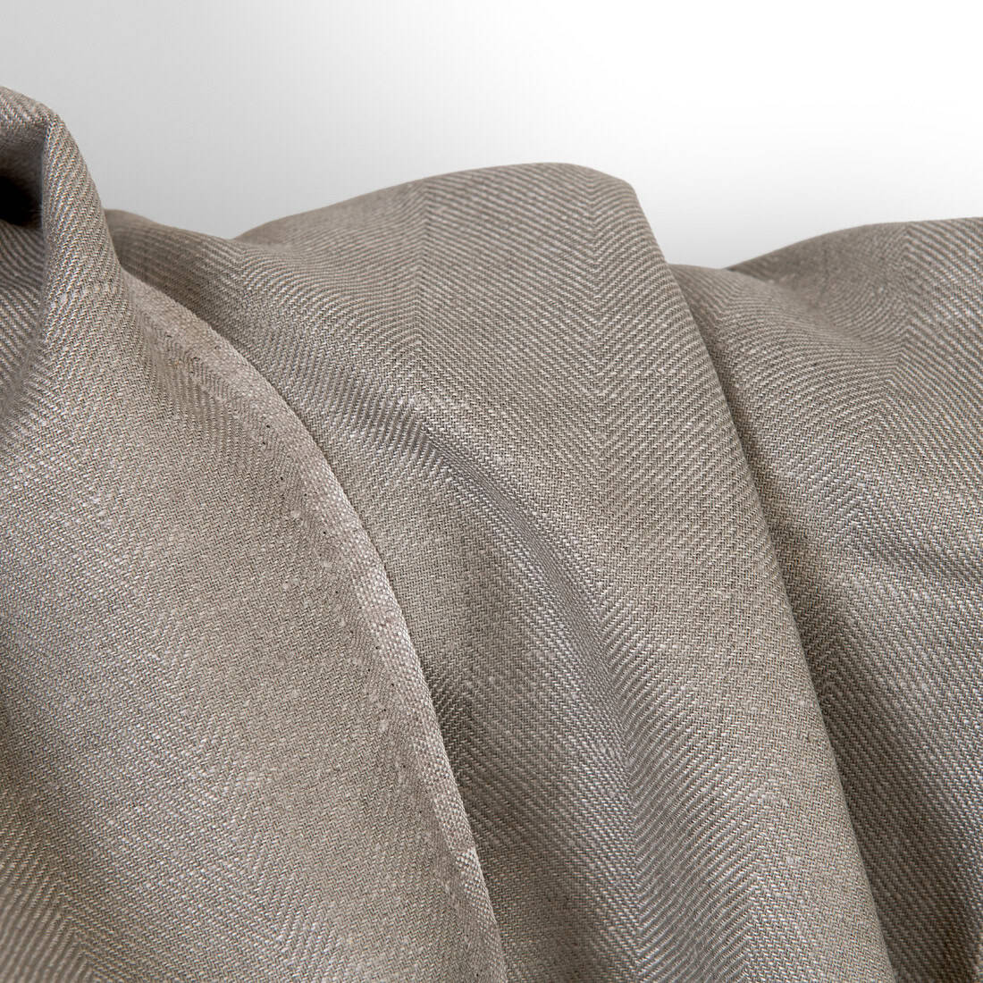 Leinen-Baumwoll-Gewebe dunkelbeige und ungefärbt Fischgrät 4 Linen cotton fabric dark beige and undyed herringbone, 150cm width
