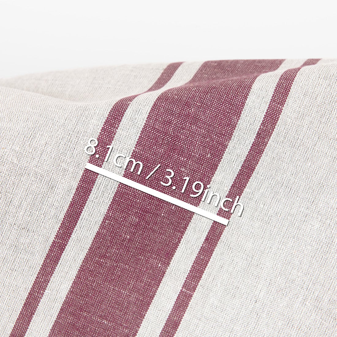 Leinen-Baumwoll-Stoff beige mit braunen Streifen 4 Linen cotton fabric beige with brown stripes, with measurements