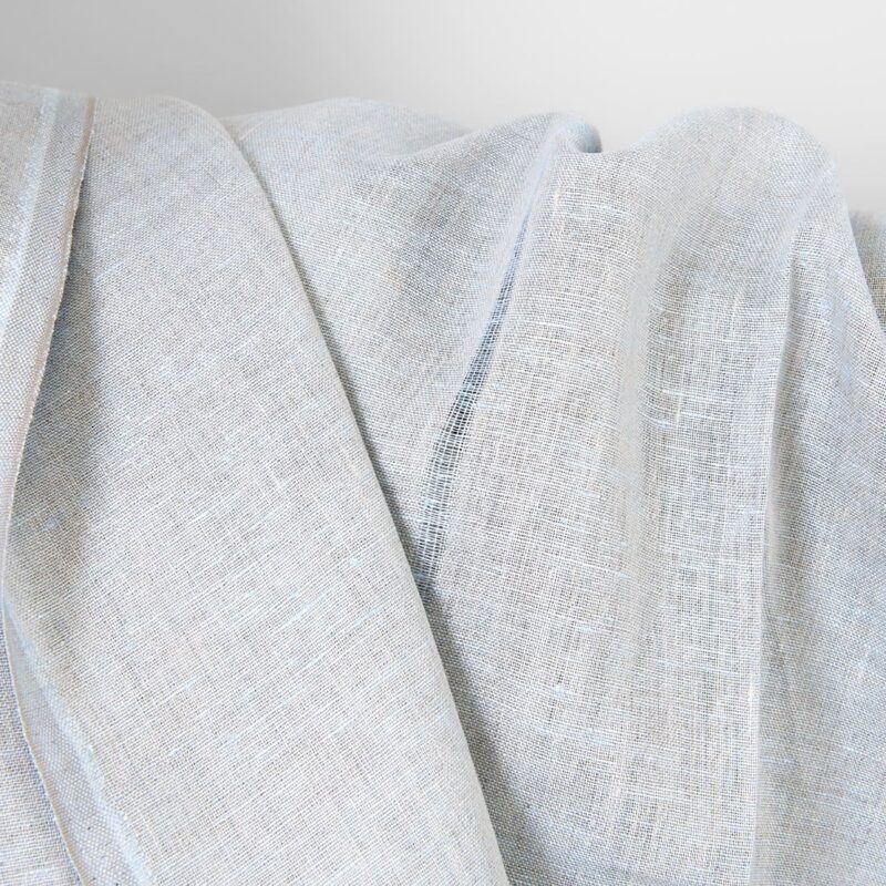Leinenstoff blau und naturfarben mit Streifen – Bild 2