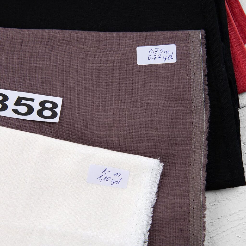 Stoffset Nr. 858 3 Linen Fabric Cuts, Set No. 858