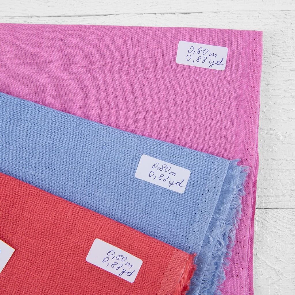 Stoffset Nr. 862 4 Linen Fabric Cuts, Set No. 862