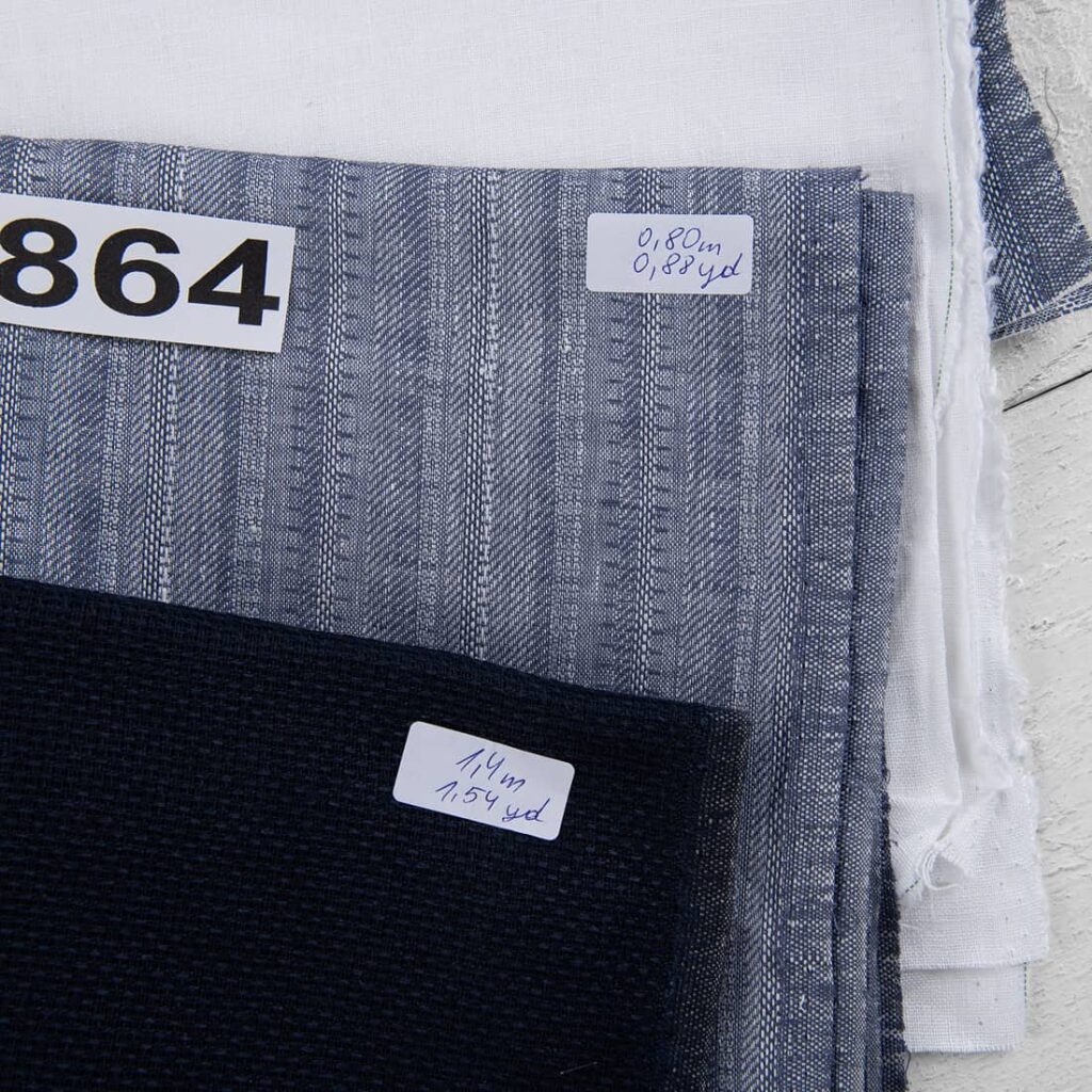 Stoffset Nr. 864 3 Linen Fabric Cuts, Set No. 864